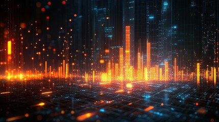 Fototapeta premium Candlestick charts and stock market or forex trading graphs are appropriate for financial investment concepts. ECN Digital Economy, Forex trading candlestick chart economics