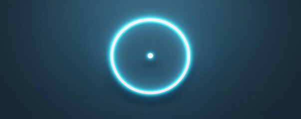 Fototapeta premium A vibrant blue glowing circle against a dark background, perfect for modern design projects and digital art.