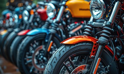 A group of modern motorcycles