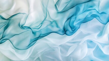 Obraz premium Abstract Teal and White Silk Fabric Drapery