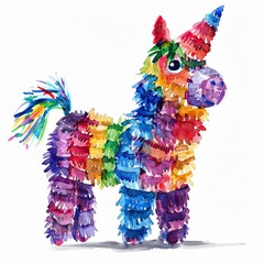 Waterclip of a festive pinata watercolor
