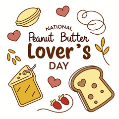 NATIONAL PEANUT BUTTER LOVER’S DAY silhouette vector