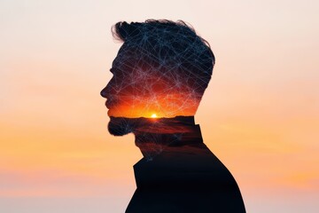 Person with head tilted upward gazing at sky embracing freedom and nature in a bright outdoor setting