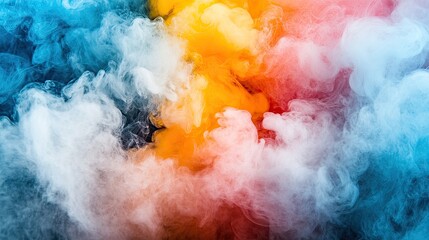 Naklejka premium Abstract Colorful Smoke Swirls Blend in Artistic Display