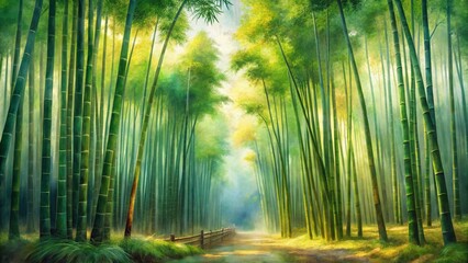 green bamboo forest