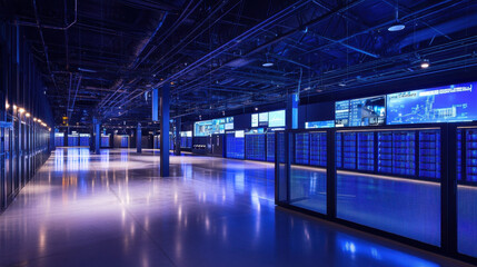 Fototapeta premium expansive data center showcasing cloud computing technology and infrastructure