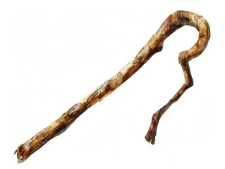Obraz premium Watercolor illustration of a shepherds staff clipart