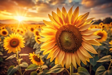 Obraz premium Vintage Sunflower Oil: Rich in Vitamin A, Boosting Health & Beauty