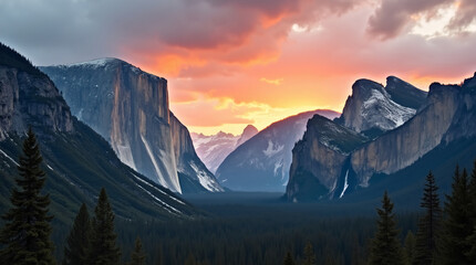 Breathtaking Mountain Panorama at Sunrise