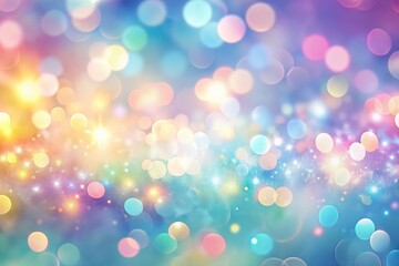 Fototapeta premium Watercolor Line Art Clipart with Bokeh Background: Blank Space for Text or Images