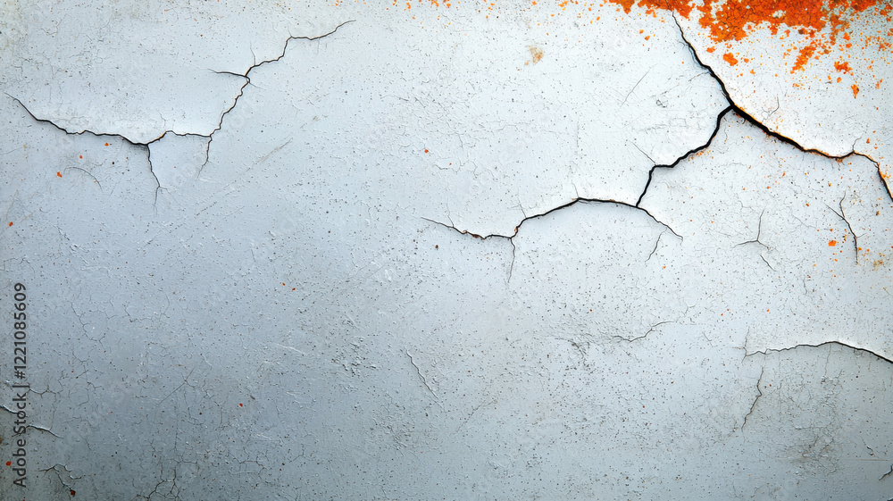 Aufkleber minimalist rust textures background, abstract white surface with rust patterns and fine cracks, crea