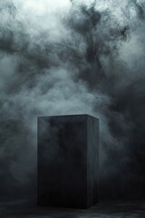 Mysterious Monolith in Stormy Clouds