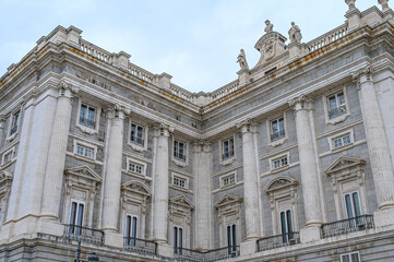 Ancient exterior wall of the Royal Palace, Madrid, Spain