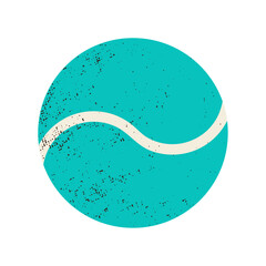 Tennis ball. Illustration for sport themes, fitness concepts, and outdoor game designs. 