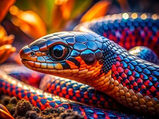Fototapeta premium Western Mud Snake Macro Field Guide Portrait: Surreal Close-up Photography