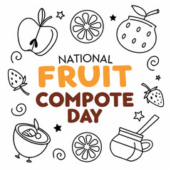 NATIONAL FRUIT COMPOTE DAY silhouette vector