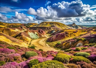 Vibrant Parys Mountain Landscape, Anglesey, Wales - Stunning Colorful Scenery