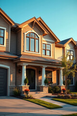 Luxury Dream Home: Captivating Brick Exterior, Modern Architecture, and Landscaped Garden