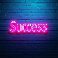 A vibrant neon sign displaying the word 'Success', symbolizing achievement and motivation in the business world.