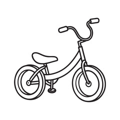 Fototapeta premium Cozy 90's Groovy: Bold and Easy Coloring Page, Line art, Black and White, bicycle Coloring page