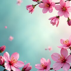 Fototapeta premium Abstract pink blossom art border, soft spring colors , subtle, wallpaper, pink texture