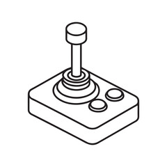 Cozy 90's Groovy: Bold and Easy Coloring Page, Line art, Black and White, joystick game control Coloring page