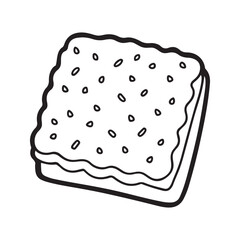 Cozy 90's Groovy: Bold and Easy Coloring Page, Line art, Black and White, bread Coloring page