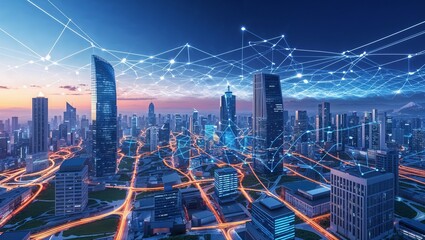 Modern Urban Cityscape with Dynamic Architectural Elements