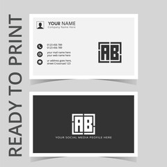 Classic Business Card in black and white color