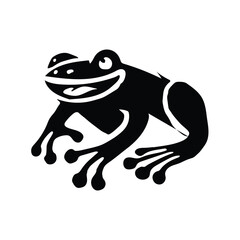 Frog Illustration Vector With White Background.