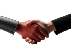 Business Handshake and Business People Concept Isolated on Transparent Background