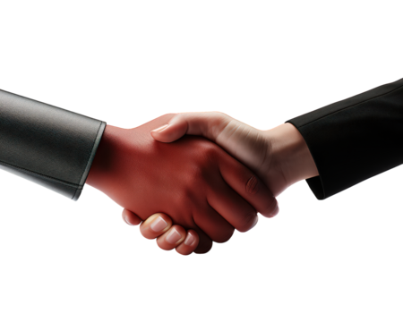 Business Handshake and Business People Concept Isolated on Transparent Background
