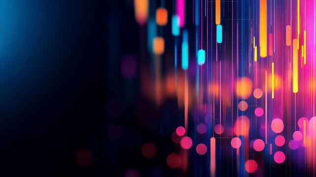 Abstract visualization of optimization algorithms adjusting statistical outputs, glowing charts and graphs in a high-tech environment