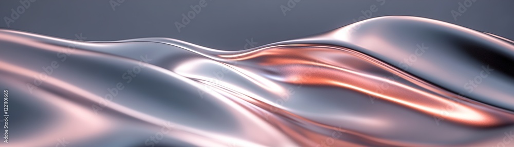 Poster This design features a fluid metallic surface with neon light streaks creating a dynamic movement. The dark gradient backdrop enhances the visual impact, providing ample space for branding