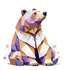 Bear Playful Adorable Fun Animal Colorful Geometric Cute Style