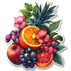 Tropical fruit sticker