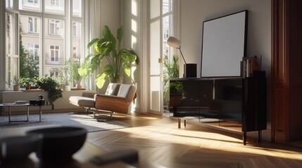 Sunlit Modern Living Room Interior Design