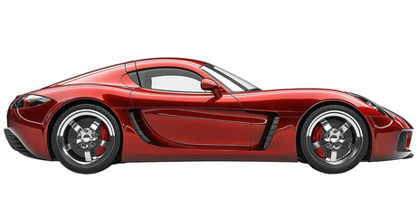 Obraz premium Red modern sports car isolated on transparent background