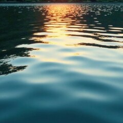 Gentle ripples disturb the surface of the lake, reflection, waves, lake