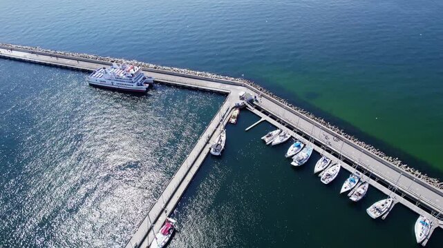 Seaport on Hel, Baltic Sea, Hel, Poland, 29.05.2024 drone footage 4k Pro Res. rec.709