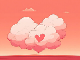 Cloud with heart on the sky illustration