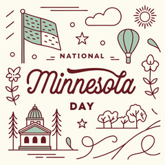 NATIONAL MINNESOTA DAY silhouette vector