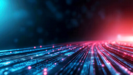 AI-powered data analysis dashboard on a large screen, glowing data points, optimizing complex algorithms in a high-tech environment