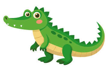 Adorable Cartoon Alligator Vector Illustration Green Reptile Character for Kids, Designs, and Projects