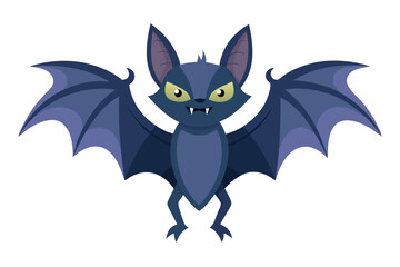 Watercolor Vector of a Cartoon Bat Animation on White Background, Cute Bat Illustration for Halloween, Kids, Fun Animation, and Wildlife Themes, Perfect for Custom Designs and Creative Projects.