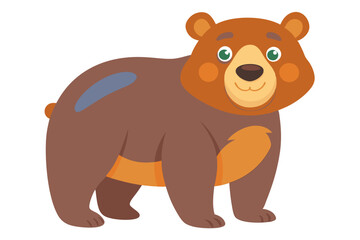 Fototapeta premium Best Watercolor Vector of a Cartoon Bear Animation, Fun & Playful Style for Illustrations, Kids’ Designs,