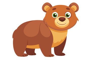 Best Watercolor Vector of a Cartoon Bear Animation, Fun & Playful Style for Illustrations, Kids’ Designs,