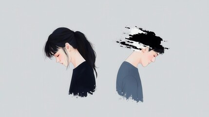 Fototapeta premium A Visual Representation of Emotional Distress and Indifference in Relationships