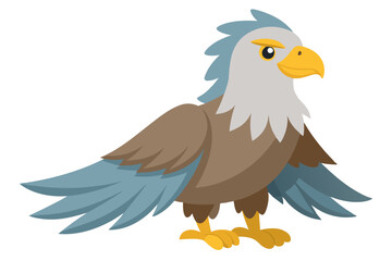 Best Watercolor Vector of a Cartoon Eagle Animation, Unique and Creative Hand-drawn Design, Colorful, Stunning Artistic Eagle Illustration