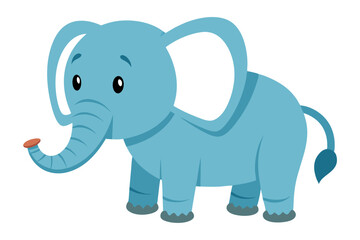 Watercolor Vector of a Cartoon Elephant Animation, Hand-Drawn, Playful, Cute, Colorful, Fun, Artistic, Modern, Digital Illustration, White Background, Perfect for Kids, Posters